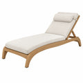 Gartenliege 200 x 70 cm Holz Creme mit verstellbarer Rückenlehne