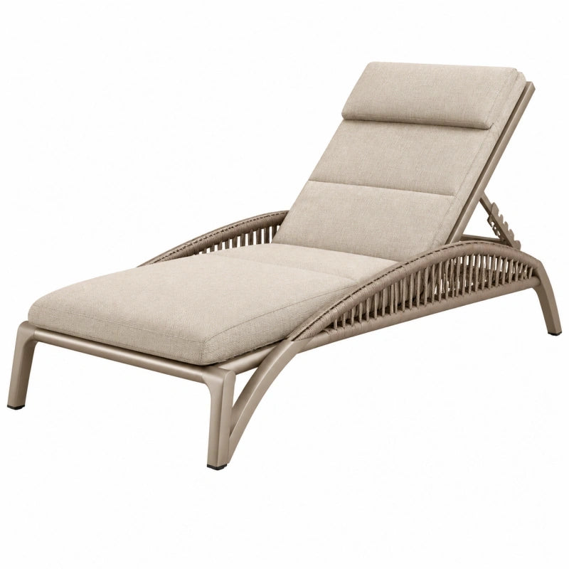 Gartenliege 200 x 70 x 88 cm Aluminium Beige mit verstellbarer Rückenlehne