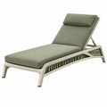 Sonnenliege 200 x 70 cm mit Metallgestell in Beige und Olivgrün - verstellbare Gartenliege mit Textilpolsterung