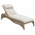 Gartenliege 200 cm Beige mit Geflecht und verstellbarer Rückenlehne