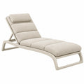 Gartenliege 196 x 67 x 88 cm Beige mit Textilpolster und verstellbarer Rückenlehne