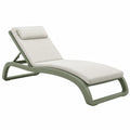 Gartenliege 190 x 65 x 90 cm mit Metallgestell Beige Grün verstellbar