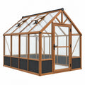 Gewächshaus 240 x 190 x 230 cm Holz Glas Braun für Garten mit Dachfenstern