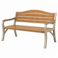 Gartenbank 150 x 63 x 88 cm aus Holz und Metall Braun Beige für den Außenbereich