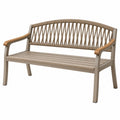Gartenbank 123 x 65 x 87 cm aus Metall und Kordel Taupe Holzoptik für Terrasse im modernen Stil