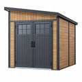 Gartenhaus 200 x 120 x 180 cm Holz Anthrazit mit Doppeltür