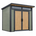 Gartenhaus 200 x 120 x 210 cm aus Kunststoff und Metall in Grün Holzoptik mit Doppeltür